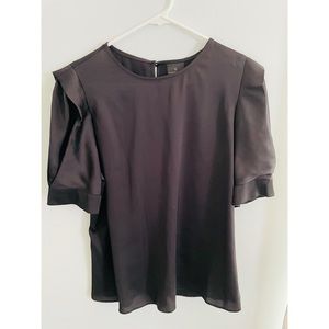 Worthington Blouse, Black Satin (Size: M)
